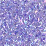 Miyuki long Magatama kralen 4x7mm - Lilac lined crystal ab LMA-2145